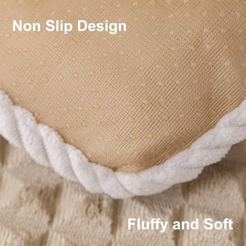 Soft Plush Plaid Couch Cover for 3 Cushion Coffee Table