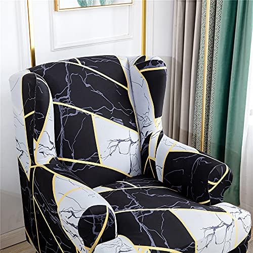 ZYANLING Stretch Armchair Slipcovers 2 Piece Wingback Chair Covers