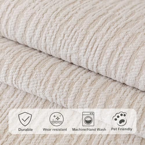 Soft Waterproof Chenille Sofa Cover 36x82 White