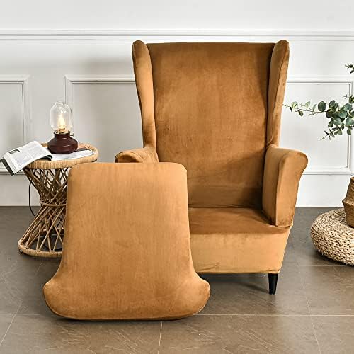MIFXIN 2-Piece Wingback Chair Slipcovers with Cushion