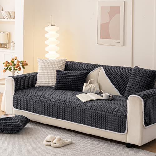 Velvet Couch Cover Washable Non-Slip Plush