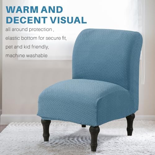 MIFXIN Armless Accent Chair Cover Jacquard Blue