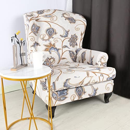 GUYIRT Wingback Chair Slipcover Pattern 1 Piece Removable Washable Modern Style