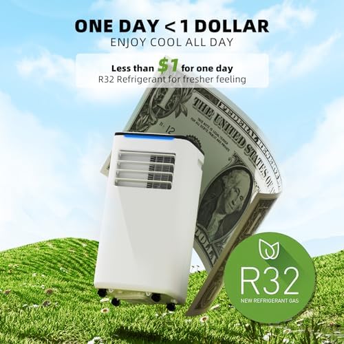 DENBIG 10000 BTU Portable AC Unit with Dehumidifier and 2 Speed Fan