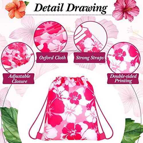 Teling Hibiscus Drawstring Party Favor Bags 14 Pcs
