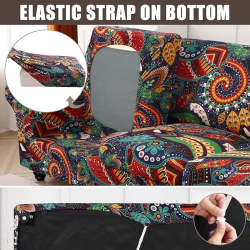 SearchI 3 Piece Sofa Slipcover with Cushion Covers for Pets and Kids