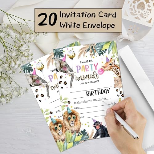 Safari Style Birthday Invites 4x6 20 Pack