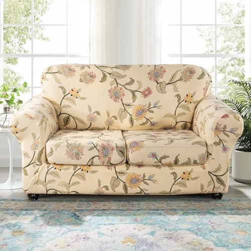 Lamberia Floral Pattern Sofa Slipcover 3 Piece Set