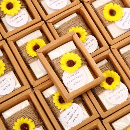 20 Pcs Handmade Sunflower Scented Soap Wedding Favors