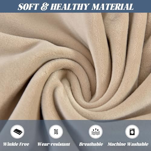 Light Brown Wingback Chair Slipcover 4PCS Velvet Stretch Cover