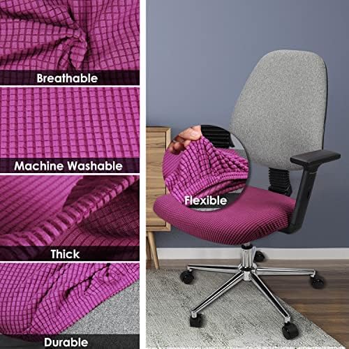 Yikko Soft Stretch Spandex Jacquard Slipcovers Dark Purple