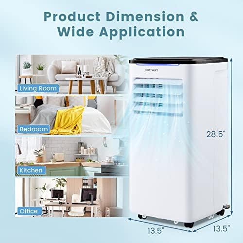 COSTWAY 8000 BTU Portable AC Unit for 300 SqFt Room