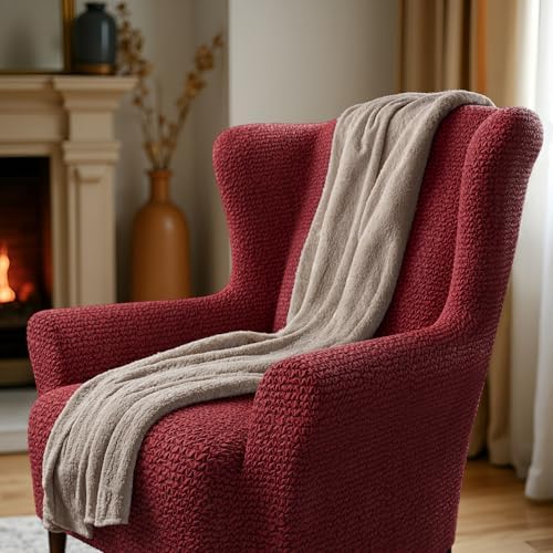 PAULATO BY GAICO Mamma Mia Wingback Chair Slipcover - Burgundy