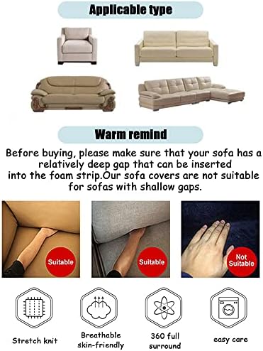 Shukii Stretch Sofa Covers with 1 Pillowcase Universal Fit 3-Seater