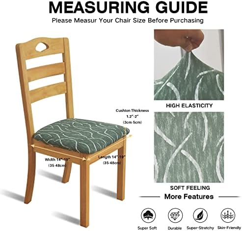 Dining Chair Covers Set of 4 Green Stretchable Slipcovers