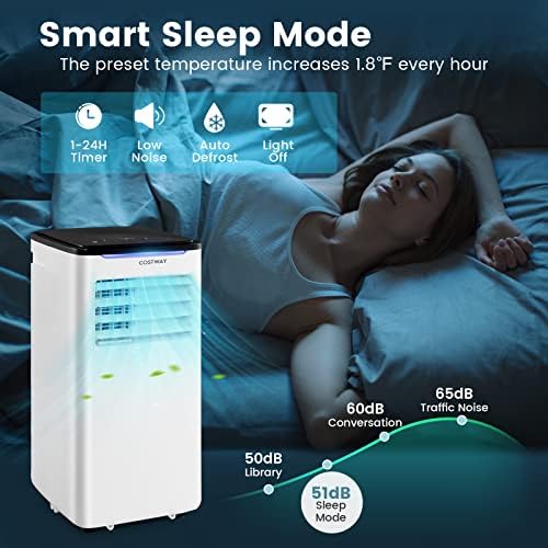 COSTWAY 8000 BTU Portable AC Unit for 300 SqFt Room
