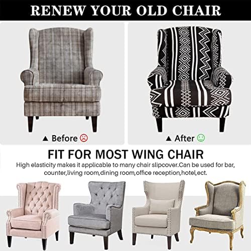 Wing Chair Slipcovers 2 Piece Stretch Spandex Set