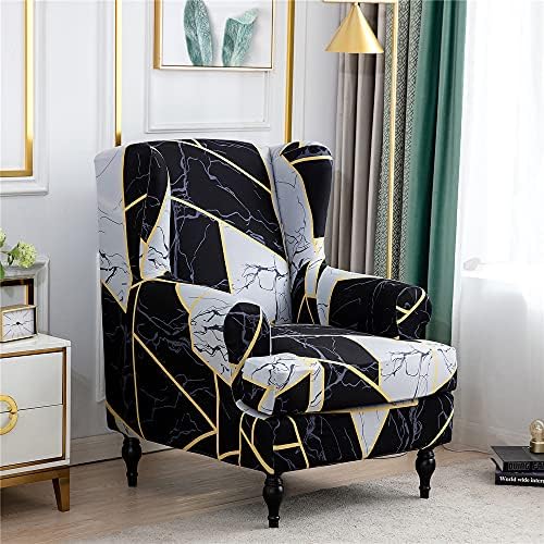 ZYANLING Stretch Armchair Slipcovers 2 Piece Wingback Chair Covers