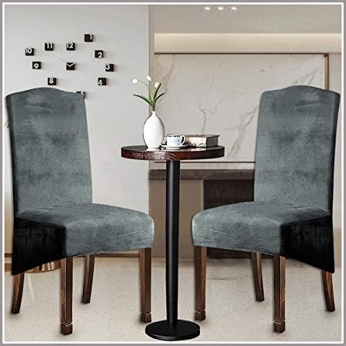 Velvet Plush Dining Chair Covers Set of 2