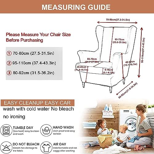 Eco-Ancheng 2-Piece Wingback Chair Slipcover