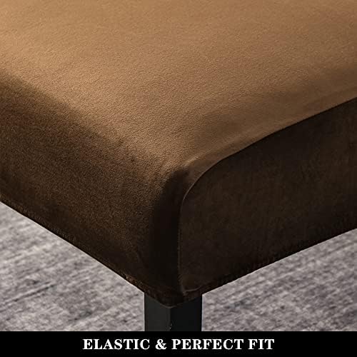 Luxury Velvet Armless Chair Covers - Brown