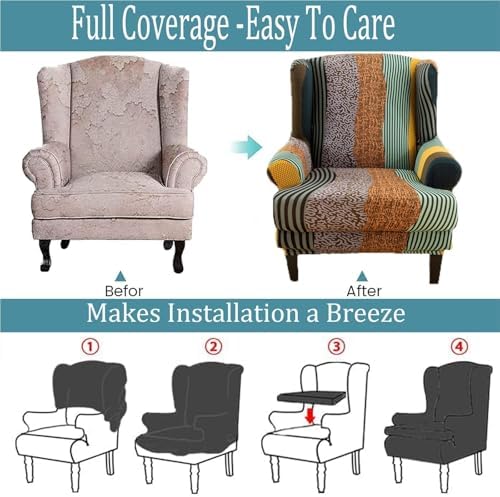 Wingback Chair Covers for Living Room and Bedroom