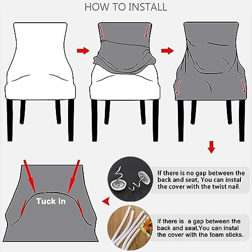 Wingback Chair Cover Set of 2 Stretch Jacquard Dining Chair Slipcovers