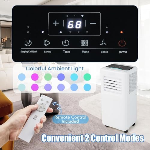 GOFLAME 8000 BTU Portable Air Conditioner with 3-in-1 Function