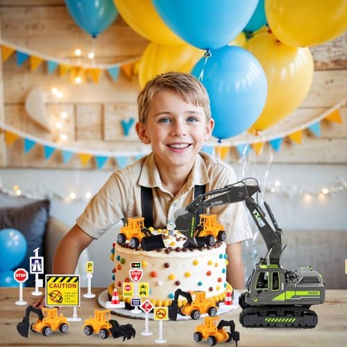 RAYNAG Construction Cake Topper Set 17Pcs