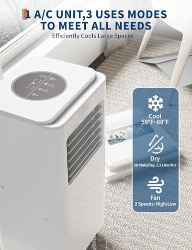 Takywep 10000 BTU Portable AC Unit with Remote Control White