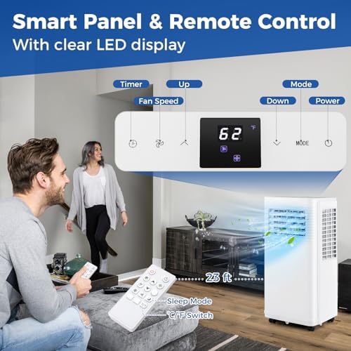 Dortala 8000 BTU Portable AC Unit with Fan and Dehumidifier