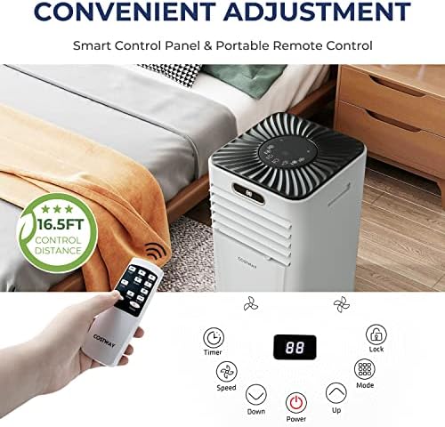 COSTWAY 10000BTU Portable Air Conditioner with Drying and Sleep Mode