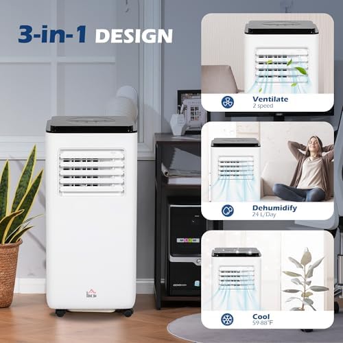 HOMCOM Portable Air Conditioner 823058V81WT White