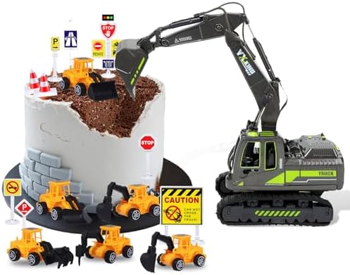 RAYNAG Construction Cake Topper Set 17Pcs