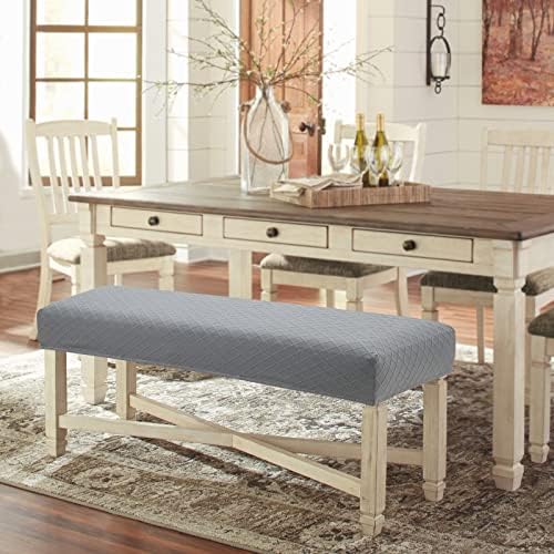 Stretch Jacquard Dining Bench Cover - Anti-Dust Removable Seat Protector