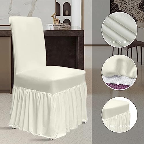 Molasofa Chair Covers Set of 4 Stretch Slipcovers with Skirt