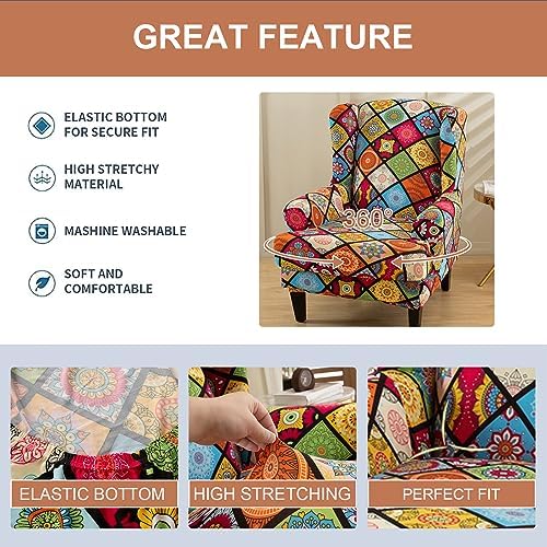Eco-Ancheng 2-Piece Wingback Chair Slipcover