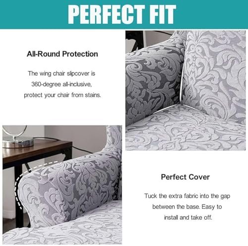 Stretch Wingback Chair Covers 2 Piece Set for Living Room