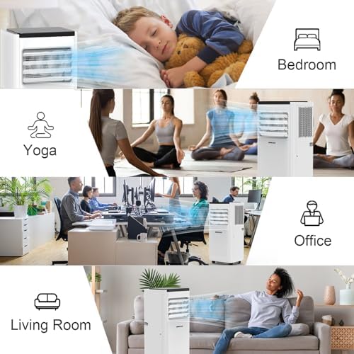 RIMKOLO 10000 BTU Portable Air Conditioner with 5 Modes and Remote Control