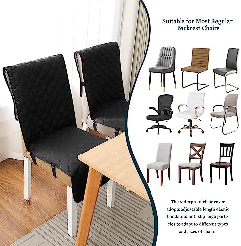 Yonus Waterproof Dining Chair Cover Black 1PCS