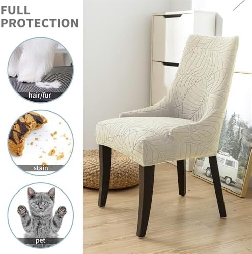 Wingback Chair Cover with Spandex Material 2PCS Beige