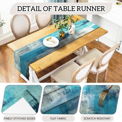 MCALK Turquoise Chair Covers Set of 4 with Table Runner