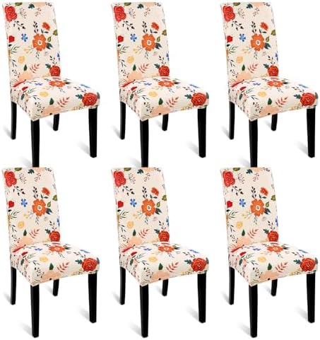UArtlines Chair Covers Set of 6 for Dining Room