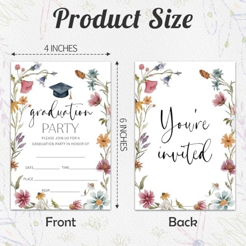 Graduation Party Invitation Cards with 20 Envelopes