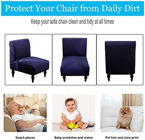 SHILINTONG Armless Accent Chair Cover Navy