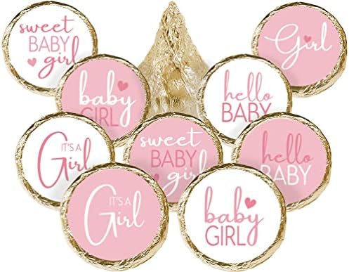 Pink Baby Shower Favor Stickers - 180 Labels
