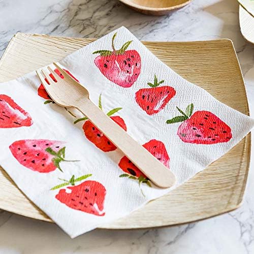 13 Inch Paper Napkins with Strawberry Design