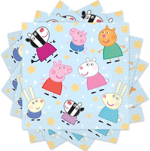 Unique Blue Peppa Pig Napkins Pack Of 16