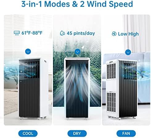 GAOMON 8000 BTU Portable AC with Fan Dehumidifier Sleep Mode