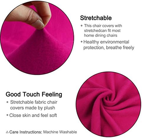 Uxcell Plush Dining Chair Cover Pink Velvet Slipcover Protector